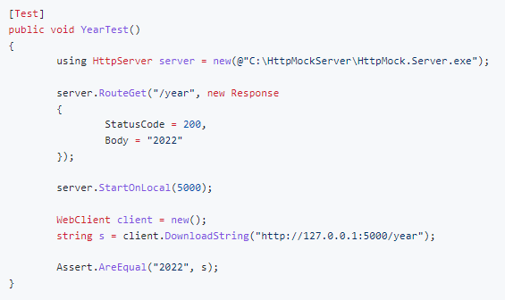 HttpMock.Runner example